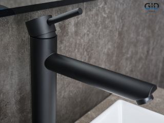 Смеситель высокий для раковины Gid Berlin SS080-BM-D SS080BMD черный матовый